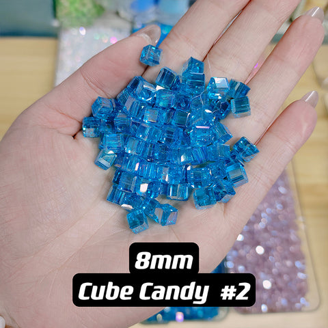 Cube Candy Beads Glass Disco Beads