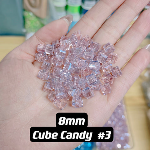 Cube Candy Beads Glass Disco Beads