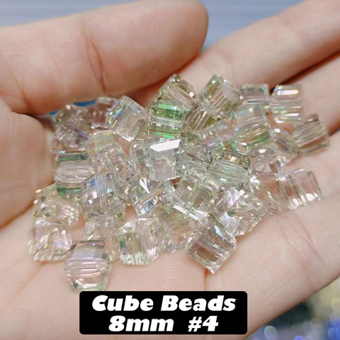 Cube Candy Beads Glass Disco Beads