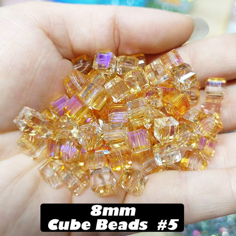 Cube Candy Beads Glass Disco Beads
