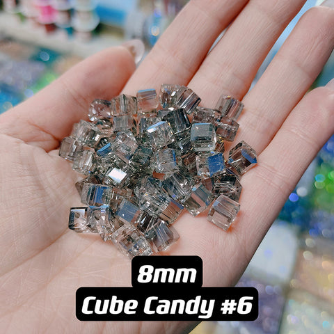 Cube Candy Beads Glass Disco Beads