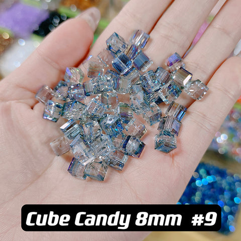 Cube Candy Beads Glass Disco Beads