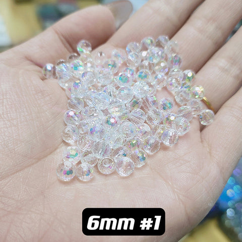 Perlas de discoteca de vidrio de 6 mm