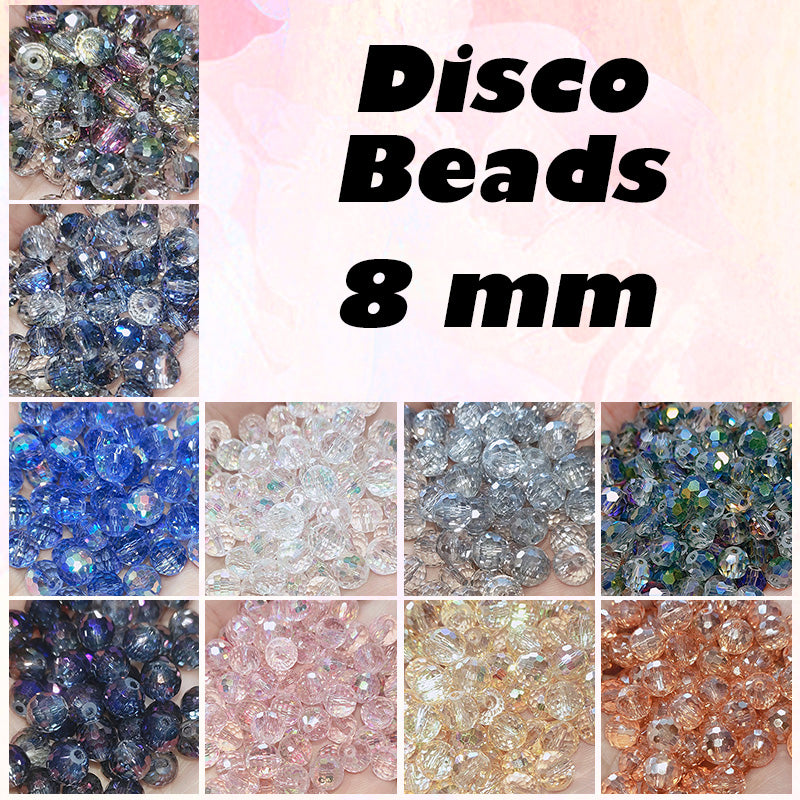 8 mm Glass Disco Beads