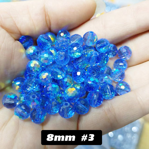 8 mm Glass Disco Beads