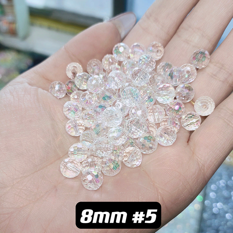 Perlas de discoteca de vidrio de 8 mm