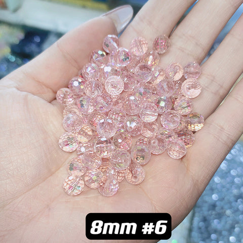 8 mm Glass Disco Beads