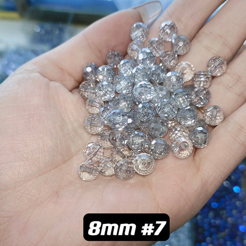 8 mm Glass Disco Beads