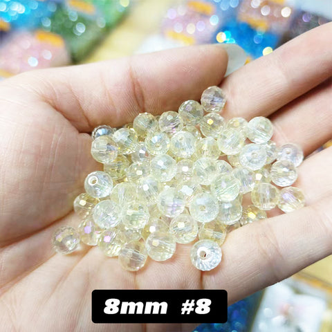 8 mm Glass Disco Beads
