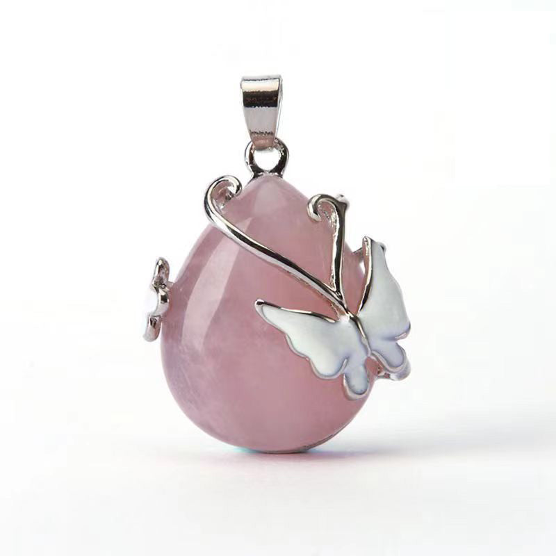 Crystal Pendant Metal Butterfly